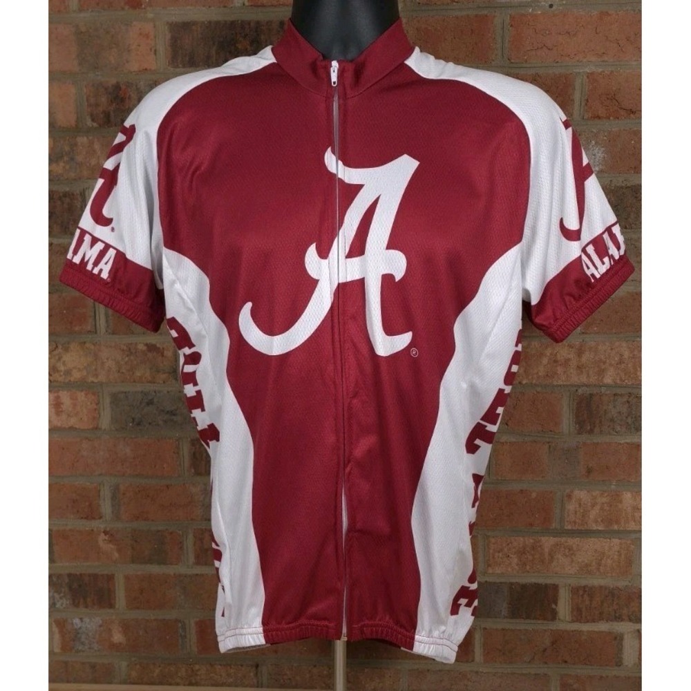 Adrenaline Promotions Alabama Cycling Jersey Shirt Sz Medium Roll Tide Football